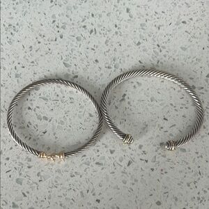 David Yurman classic cable bracelet + buckle bracelet